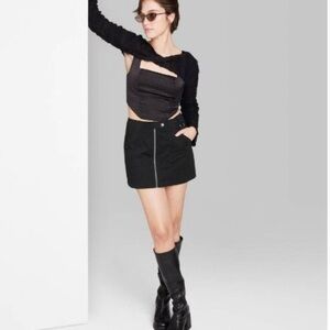 NWT Women's Cargo Utility A-Line Mini Skirt